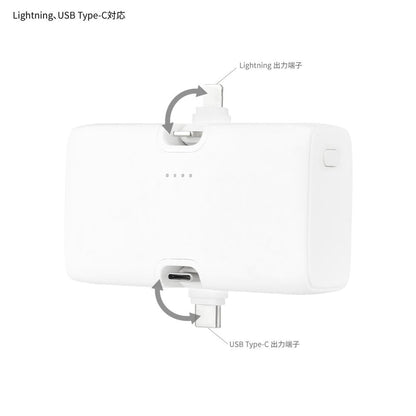 Gurumanディース Chiikawa Rabbit Lightning/Type-C Connector Lithium-Ion Charger 4000mAh