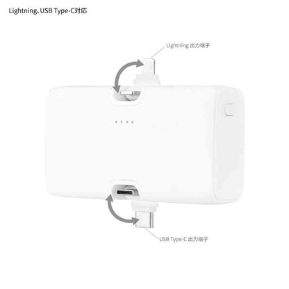 Gurumanディース Chiikawa Flying Squirrel Lightning/Type-C Connector Lithium-Ion Charger 4000mAh