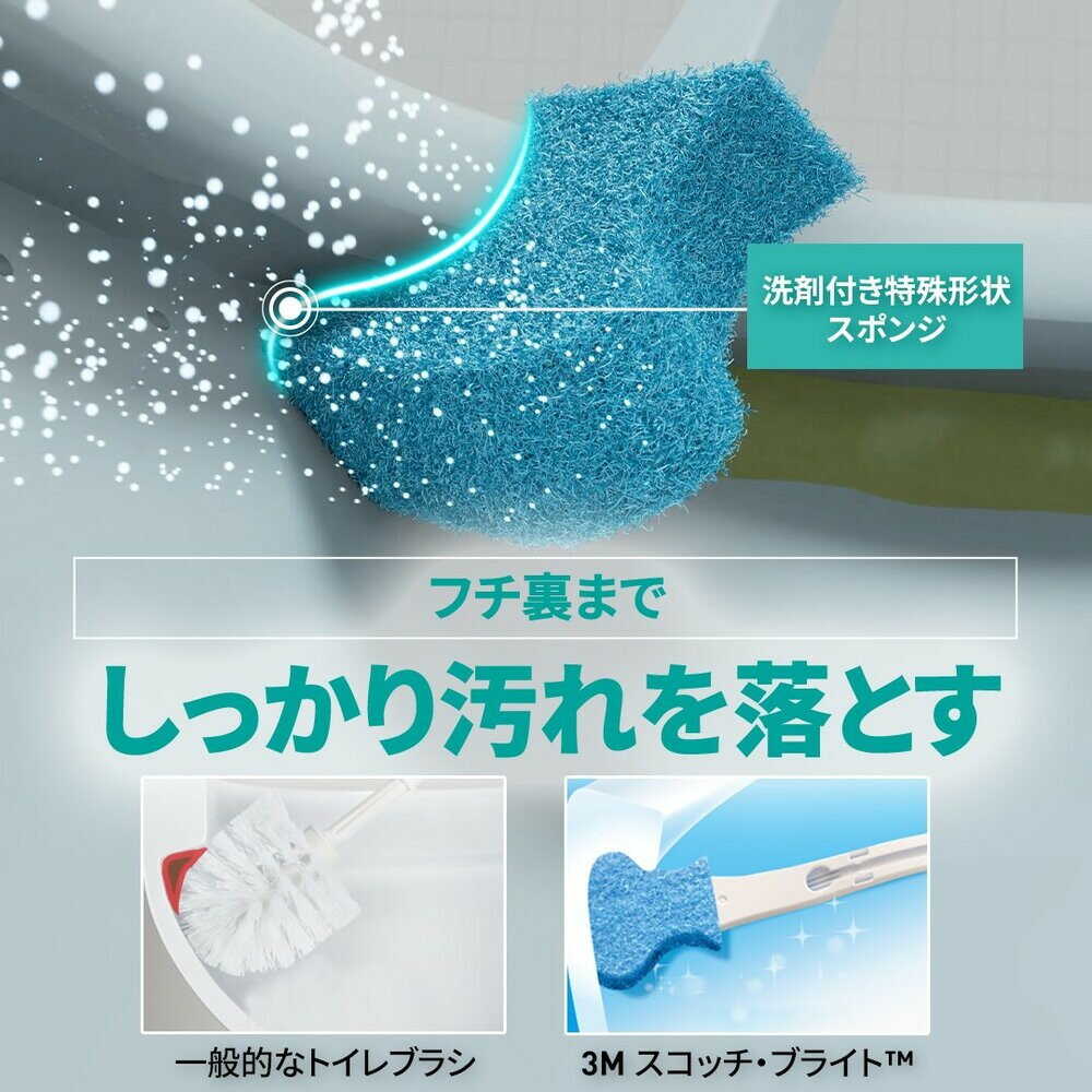 3M Replaceable Toilet Cleaner Set 1 Handle, 3 Refill Sponges
