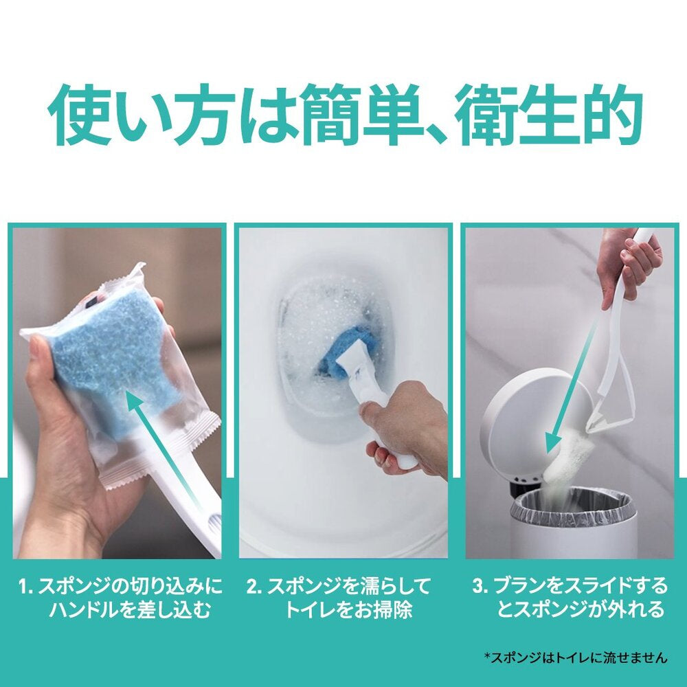 3M Replaceable Toilet Cleaner Set 1 Handle, 3 Refill Sponges