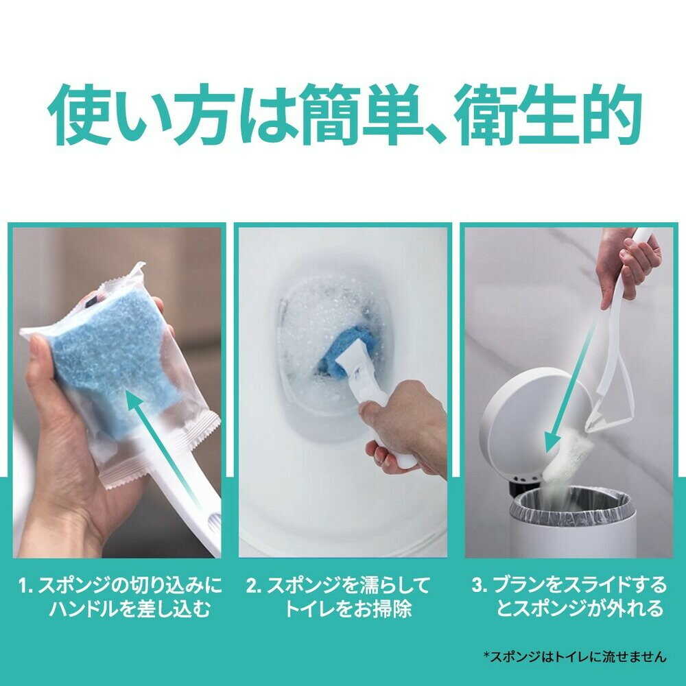 3M Replaceable Toilet Cleaner Set 1 Handle, 3 Refill Sponges