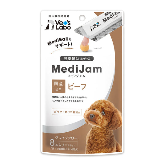 Japan Pet Communications Dog Medi Jam Beef 6g x 8 Sticks