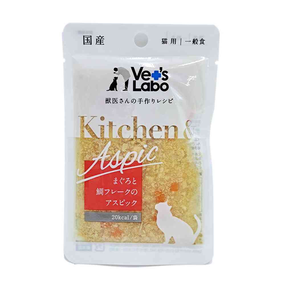 Japan Pet Communications Kitchen & Aspic Cat Tuna and Sea Bream Flake Aspic 40g