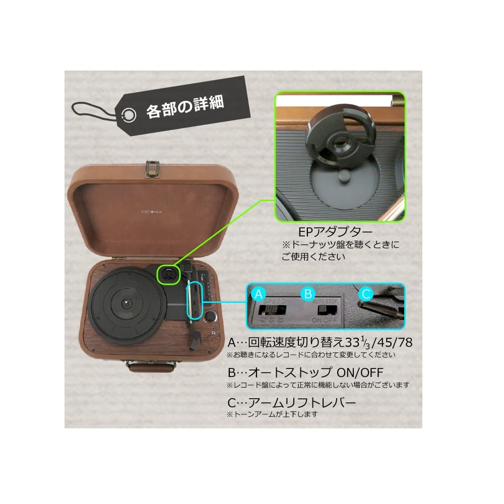 Rechargeable Record Player TE-1060RE