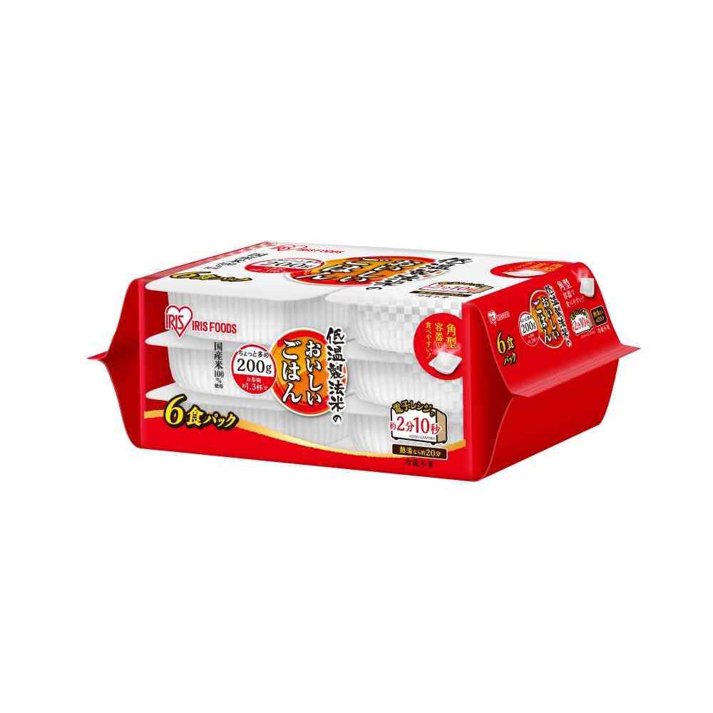 Iris Foods Delicious Rice Pack Low-Temperature Processed Domestic Rice 200g x 6 Packs