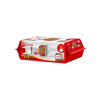 Iris Foods Delicious Rice Pack Low-Temperature Processed Domestic Rice 120g x 6 Packs