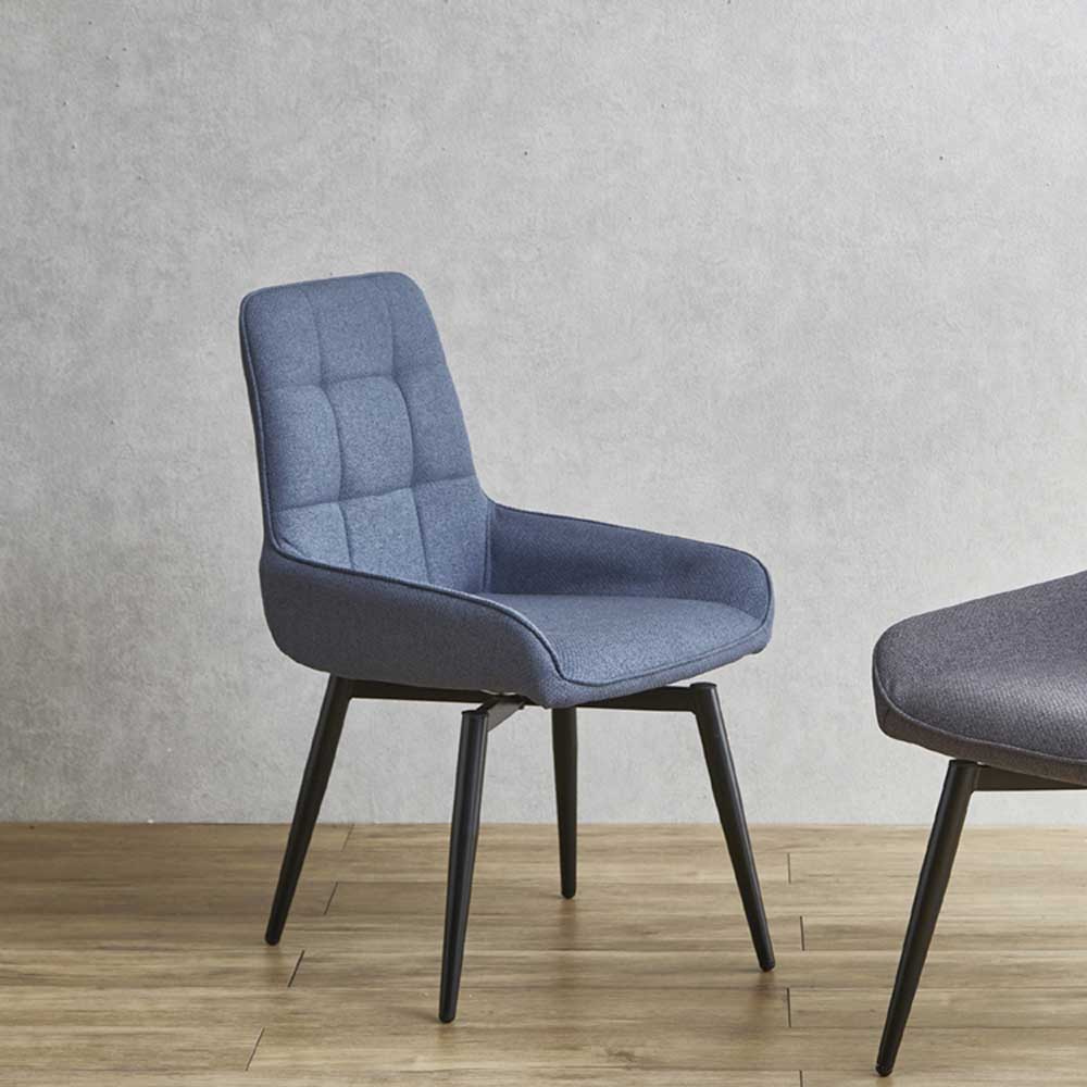 Rotating Chair with Paper Cord Seat and Black Steel Legs 2 pcs DC-RKKA-BL