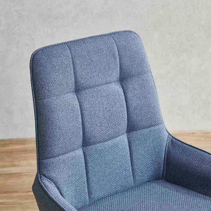 Rotating Chair with Paper Cord Seat and Black Steel Legs 2 pcs DC-RKKA-BL