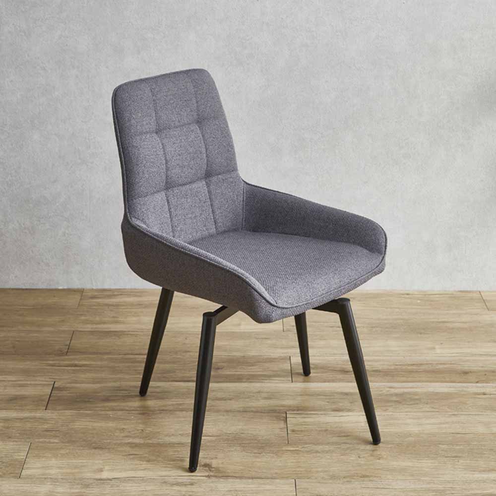 Rotating Chair with Paper Cord Seat and Black Steel Legs 2 pcs DC-RKKA-GY