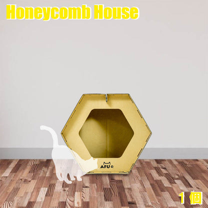 Honeycomb House with Scratching Post - Single