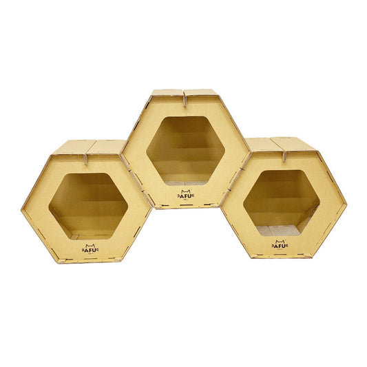 Honeycomb House with Scratching Post - Set of 3
