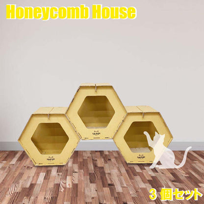 Honeycomb House with Scratching Post - Set of 3