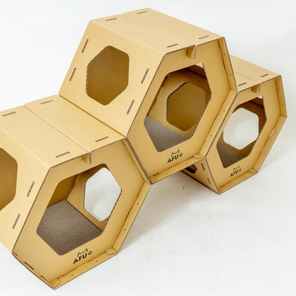 Honeycomb House with Scratching Post - Set of 3