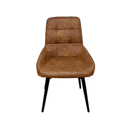 Rotating Chair with Paper Cord Seat and Black Steel Legs 2 pcs DC-RKKA-BR