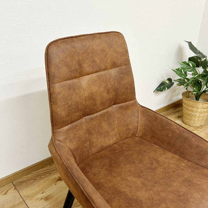 Rotating Chair with Paper Cord Seat and Black Steel Legs 2 pcs DC-RKKA-BR