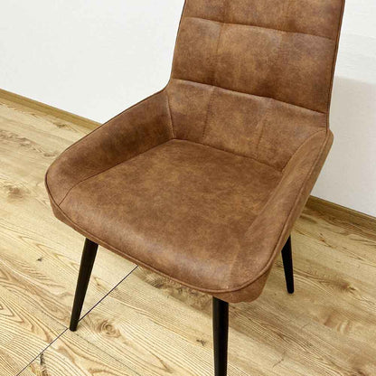 Rotating Chair with Paper Cord Seat and Black Steel Legs 2 pcs DC-RKKA-BR