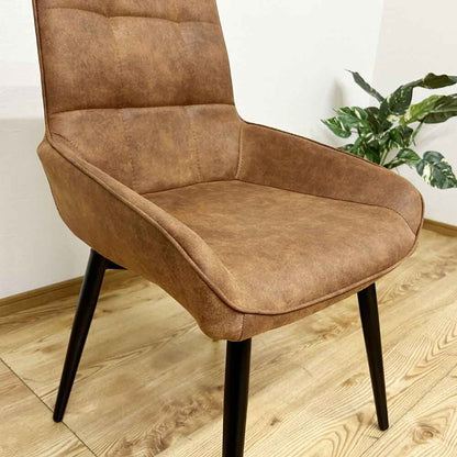 Rotating Chair with Paper Cord Seat and Black Steel Legs 2 pcs DC-RKKA-BR