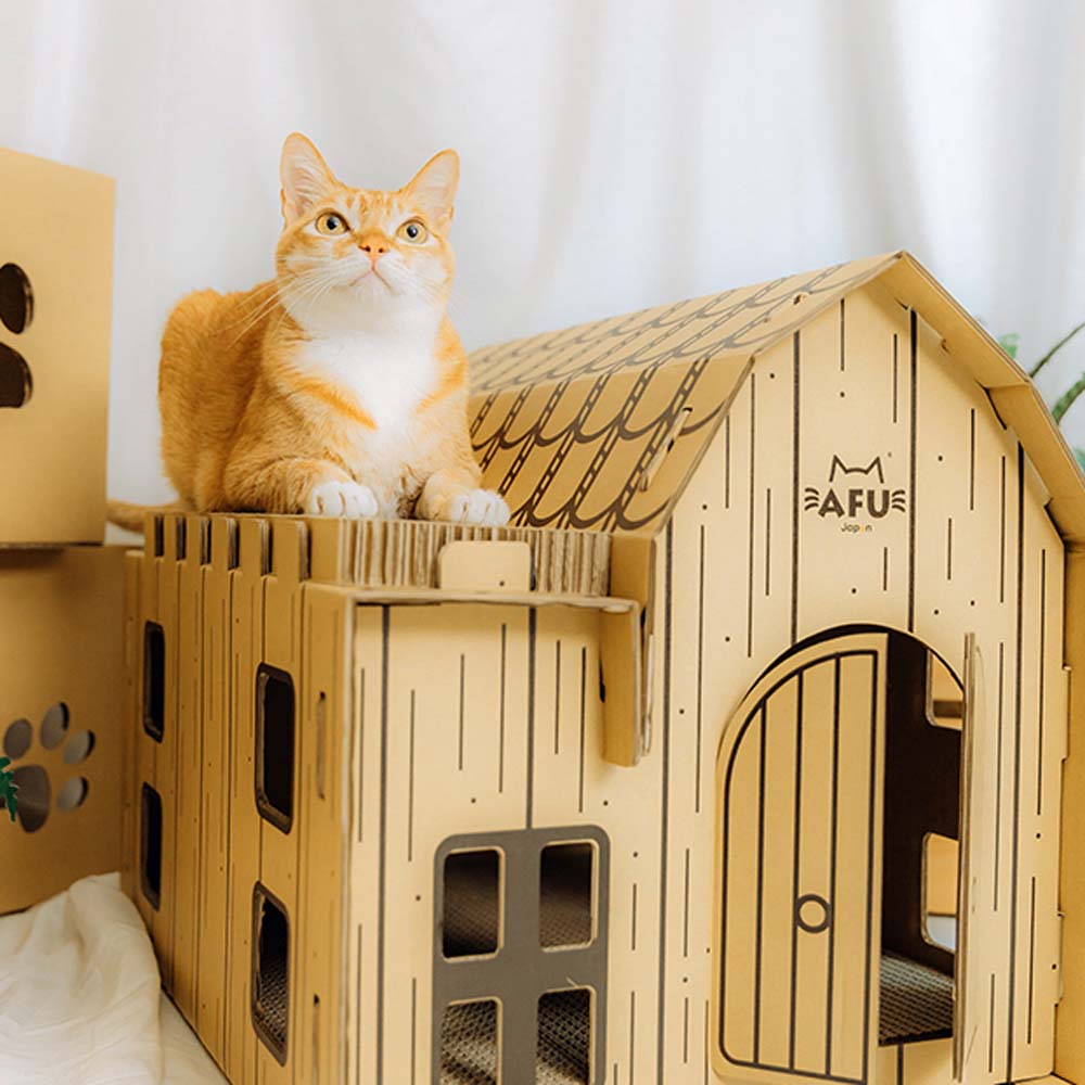 Cat House with Scratching Post