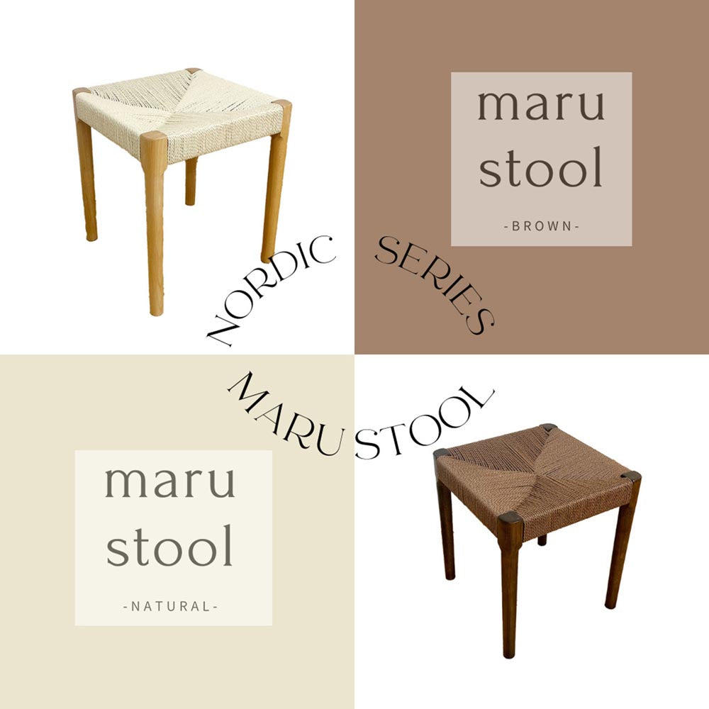 Round Leg Stool 2 Pieces SST-NDK-MARU-2-NA