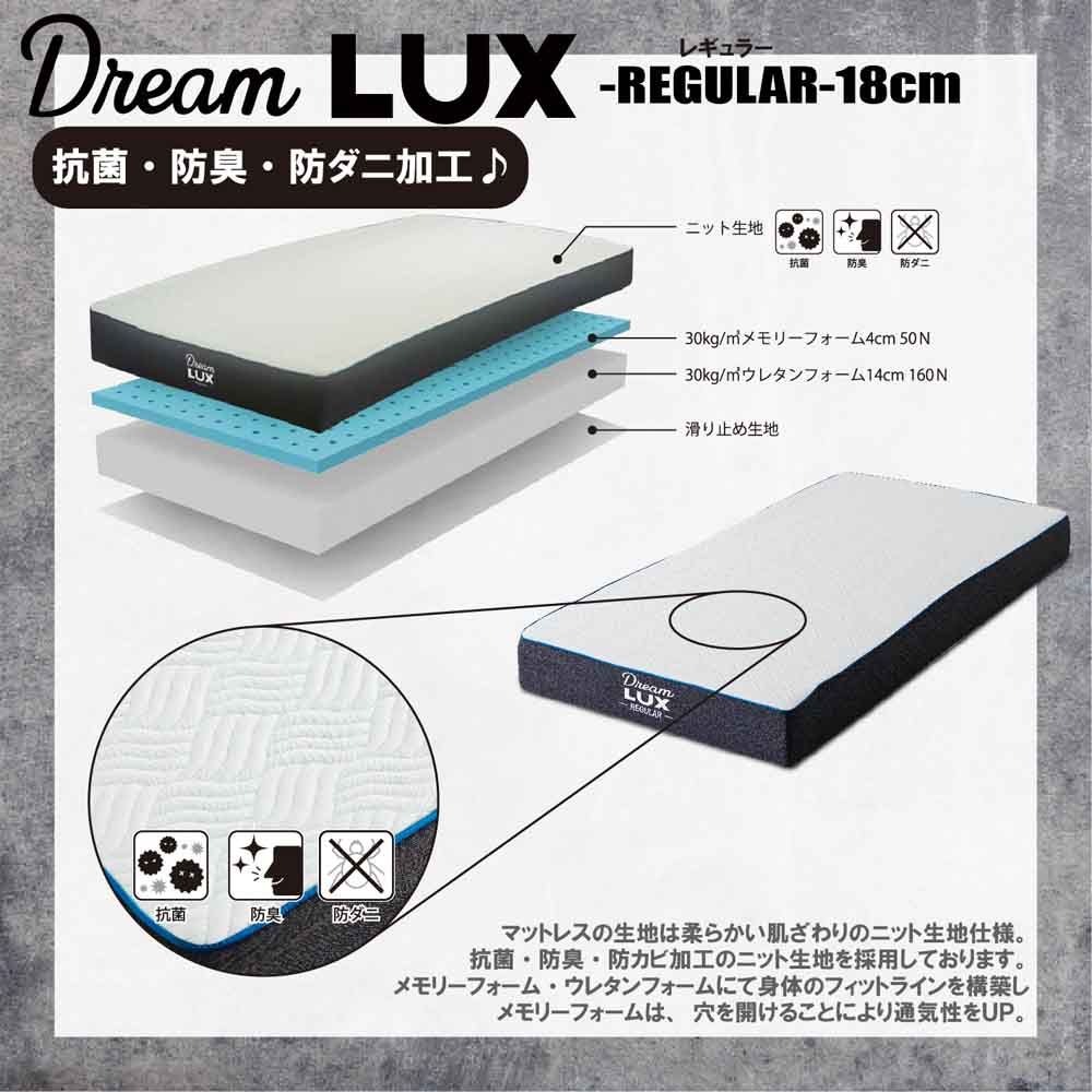18cm Thick SD Non-Coil Mattress DLUX-RE-SD