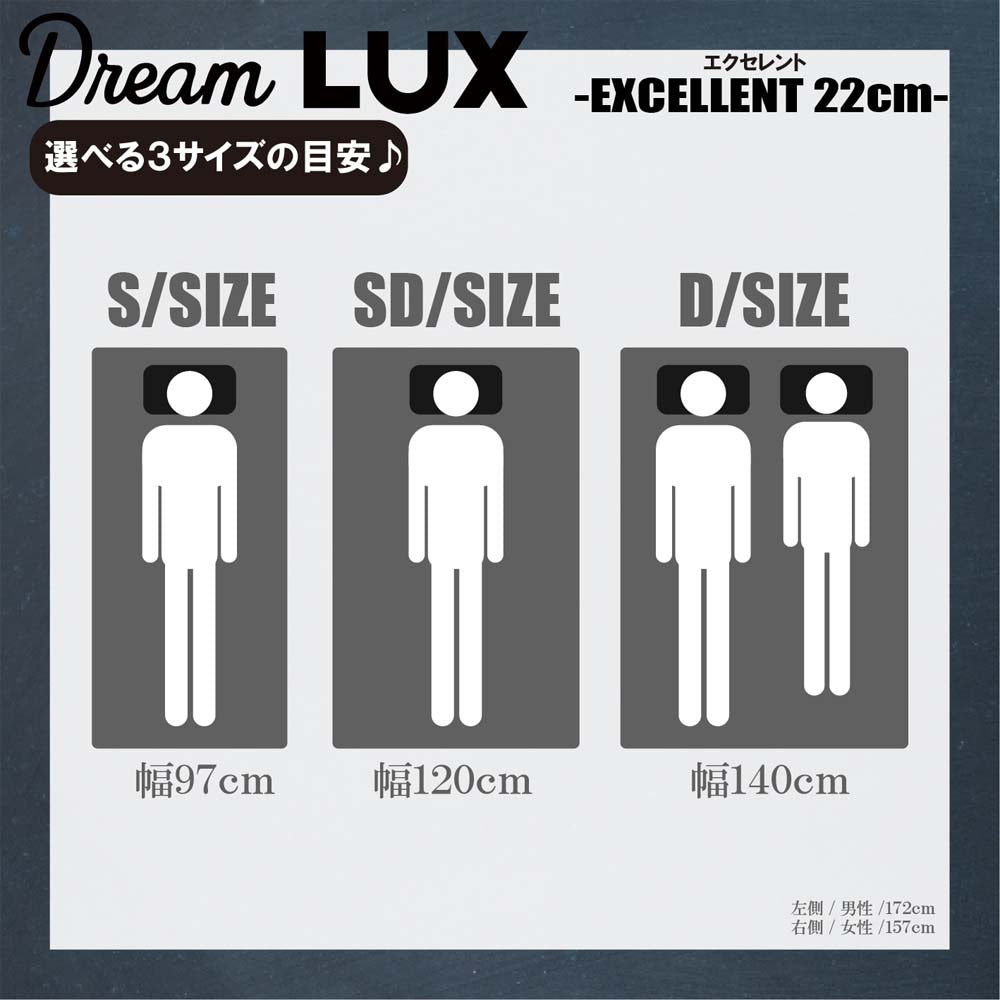 22cm Thick S Non-Coil Mattress DLUX-EXE-S