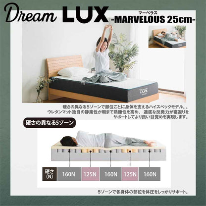 25cm Thick D Non-Coil Mattress DLUX-MBRS-D