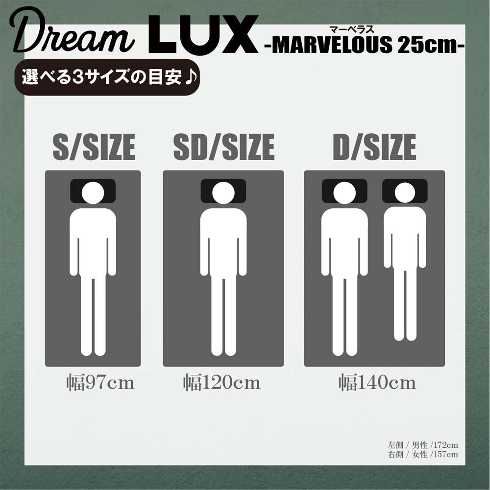 25cm Thick D Non-Coil Mattress DLUX-MBRS-D