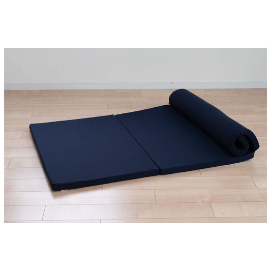 4cm High Resilience Mattress Single Tri-Fold Navy