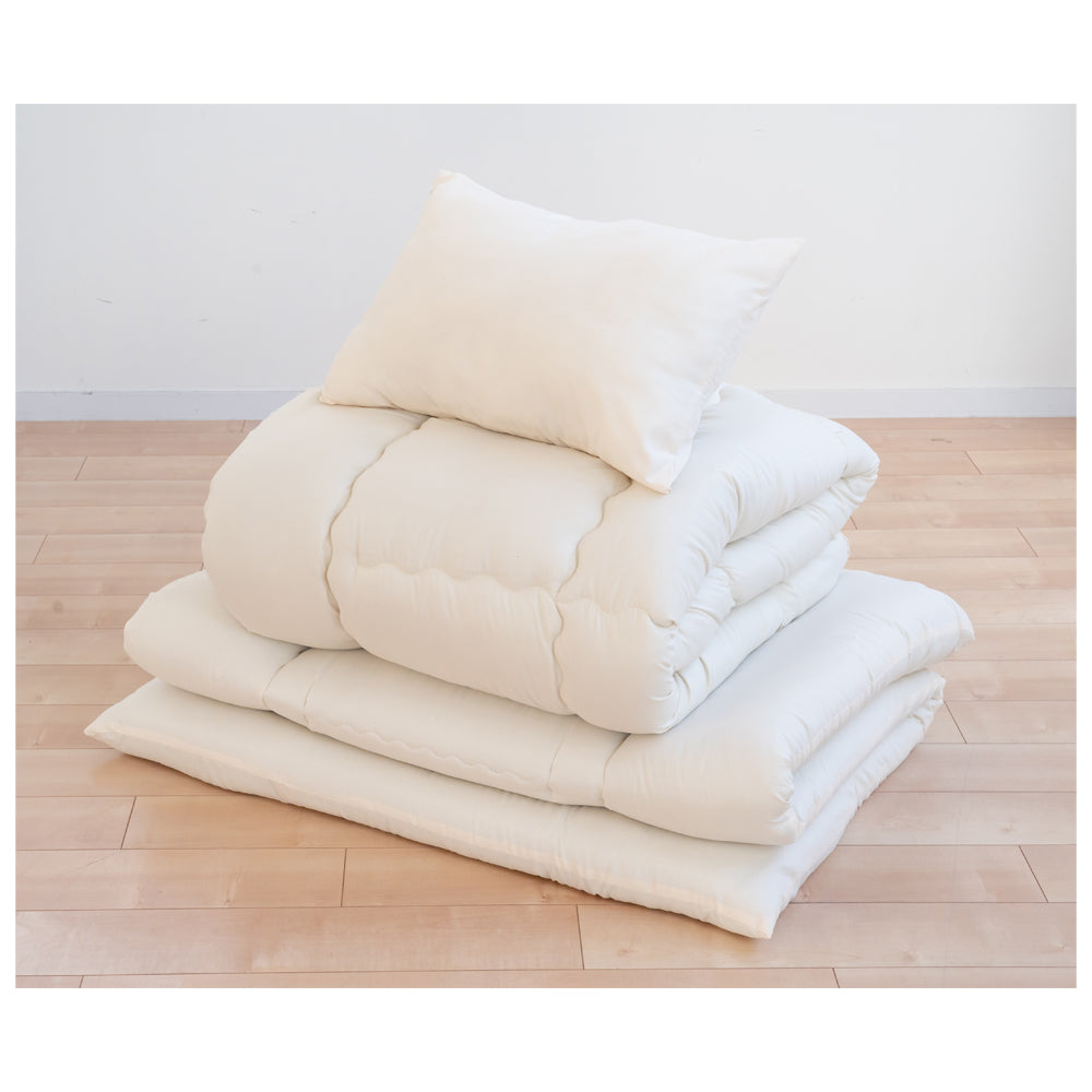 Washable Bedding Set 3 Pieces Single Ivory
