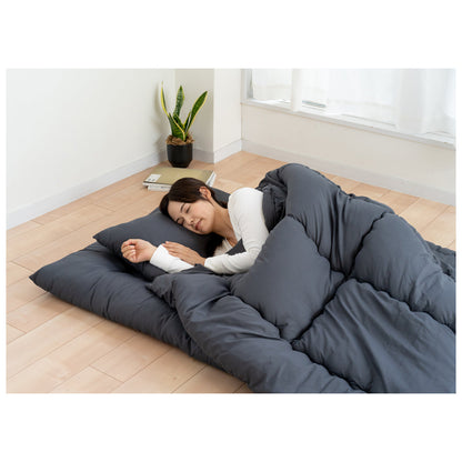 Washable 3-Piece Comforter Set Single Charcoal Gray