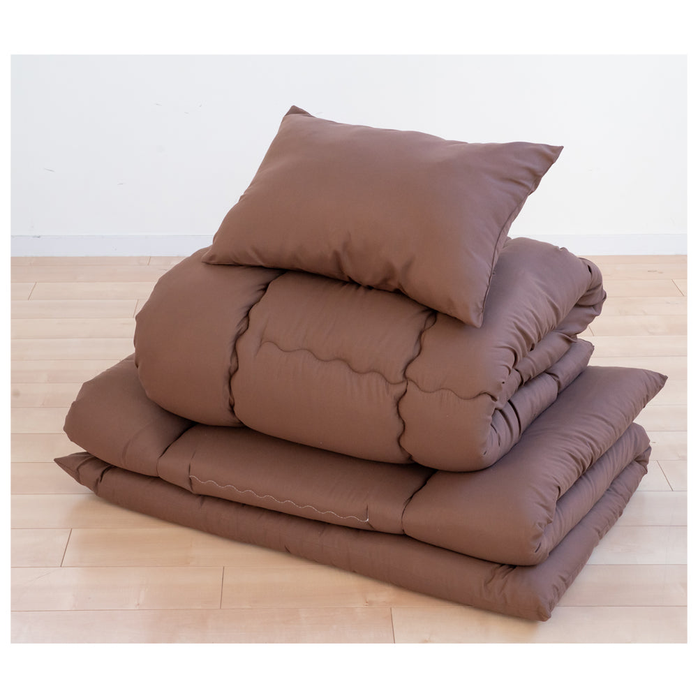 Washable Bedding Set 3 Pieces Single Brown