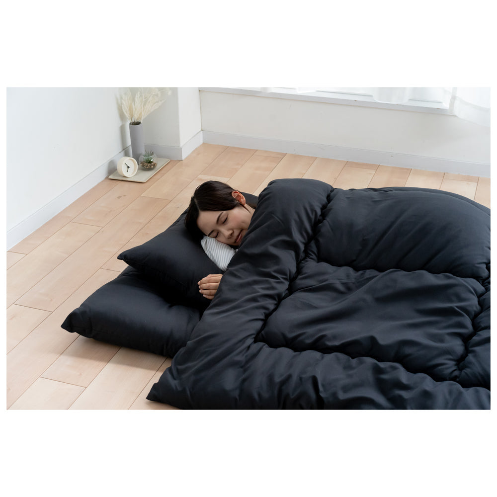 Washable Bedding Set 3 Pieces Single Black