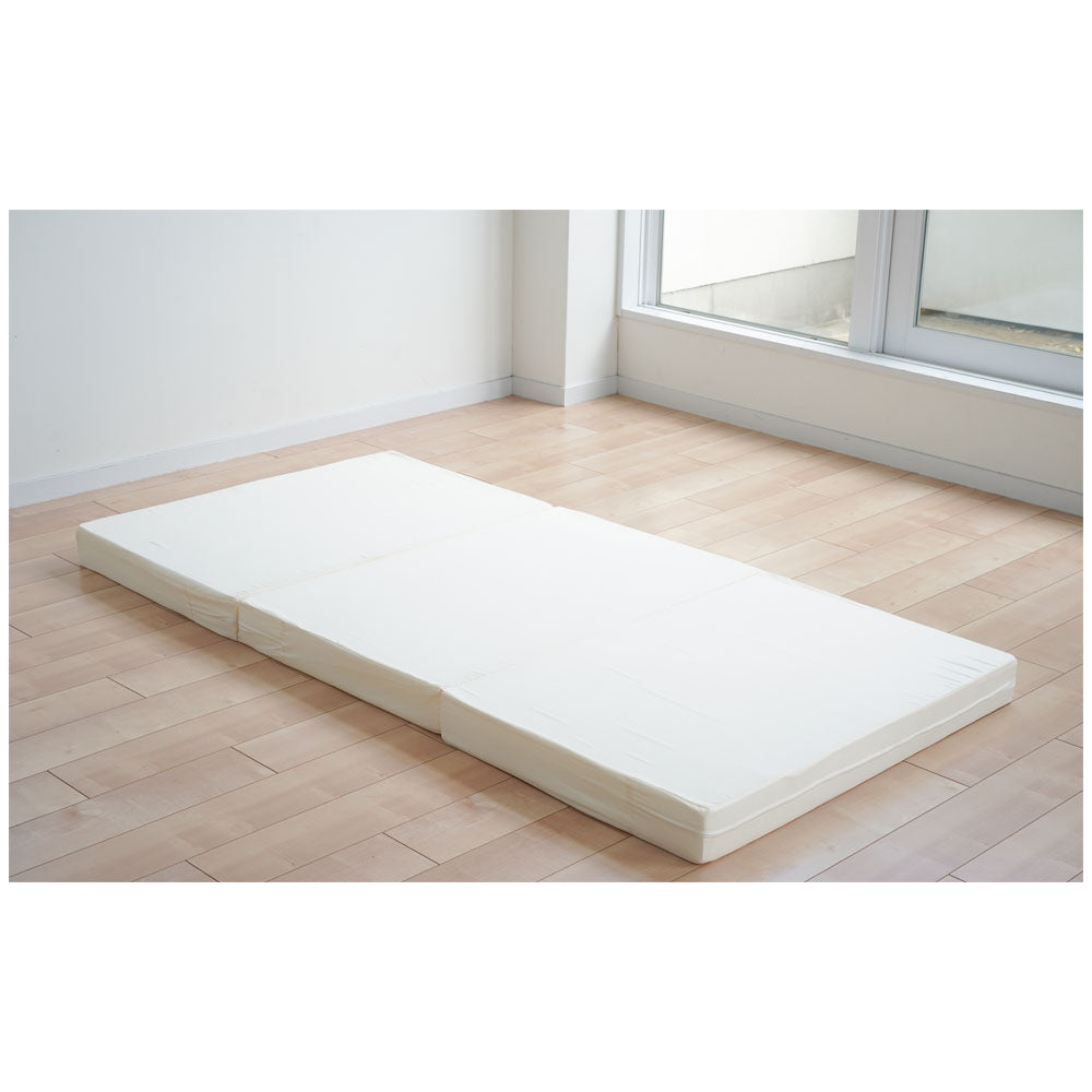 10cm Tri-Fold High Resilience Mattress Single Size White