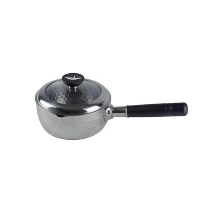 Snow Flat Pot with Glass Lid Stainless Steel 16cm