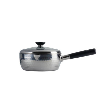 Snow Flat Pot with Glass Lid Stainless Steel 20cm