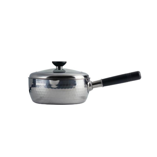 Snow Flat Pot with Glass Lid Stainless Steel 20cm