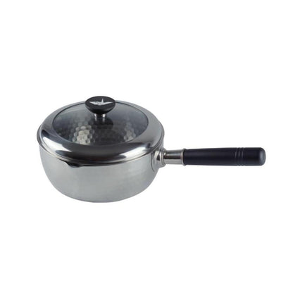 Snow Flat Pot with Glass Lid Stainless Steel 20cm