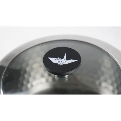 Snow Flat Pot with Glass Lid Stainless Steel 20cm