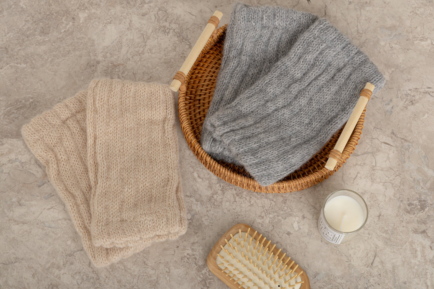 Z1145 2-Way Warmer (Double Knit) Beige BARA-500