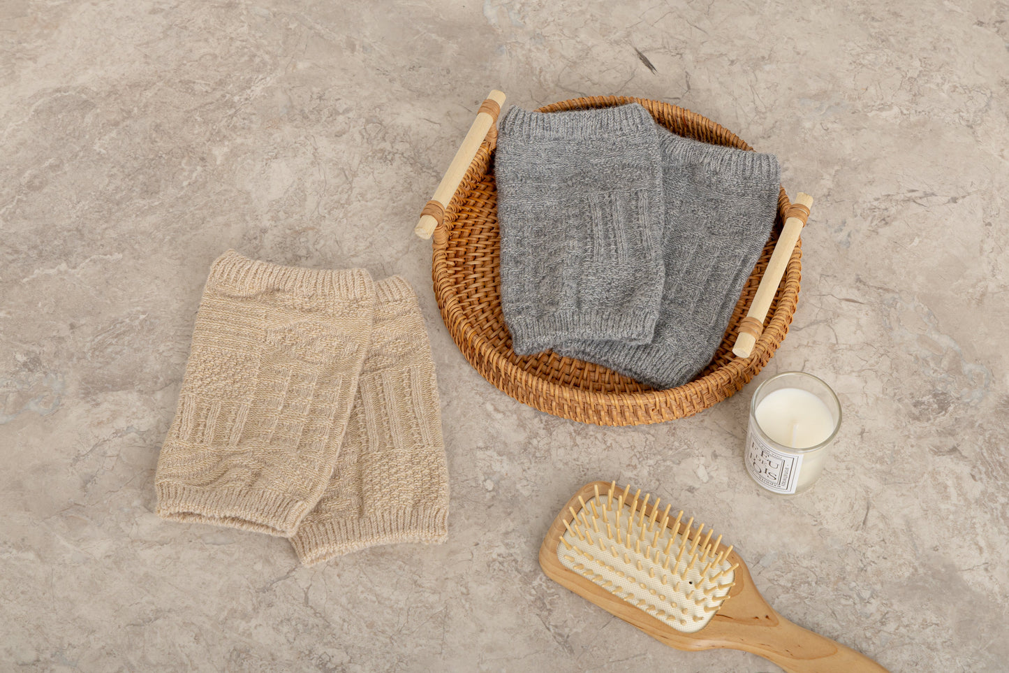 Z1148 2-Way Warmer (Pattern Knit) Gray BARA-450