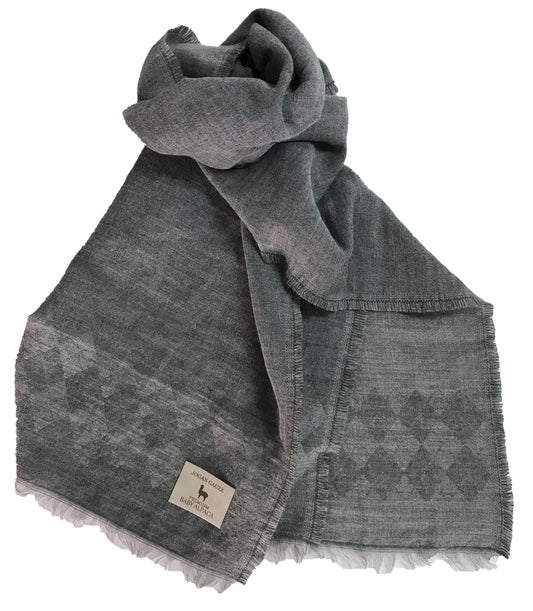Z1150 Argyle Pattern Stole Gray BAAG-1000A