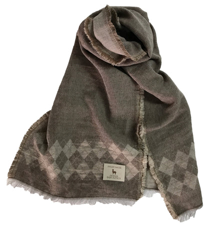 Z1151 Argyle Pattern Scarf Brown BAAG-800A