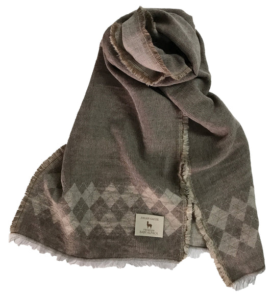 Z1151 Argyle Pattern Scarf Brown BAAG-800A