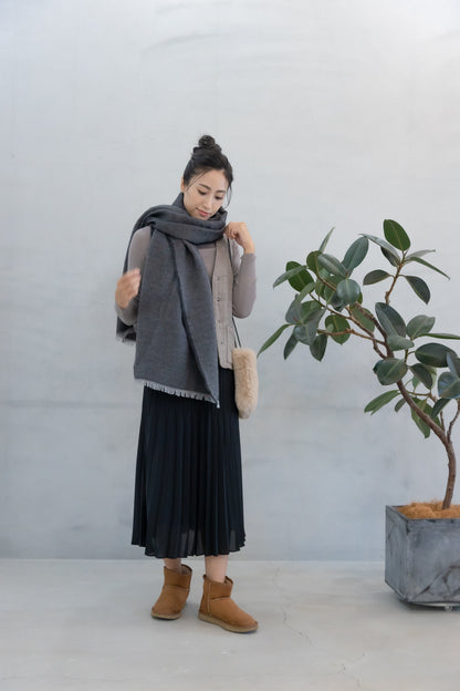 Z1144 Single Layer Gauze Stole Black BAIG-1200