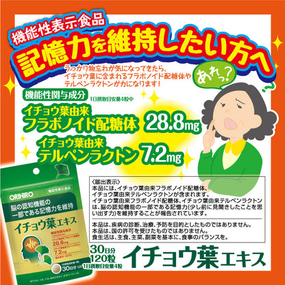 Functional Food Ginkgo Leaf Extract 120 Capsules
