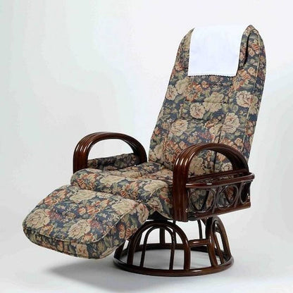 Rattan Armrest Rotating Reclining Chair with Footrest SW046KMS