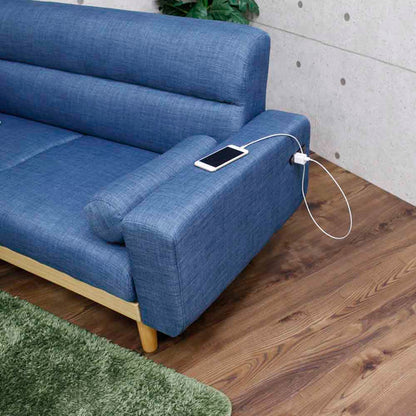 2.5-Seater Sofa with Dual Outlet SO-20-BL