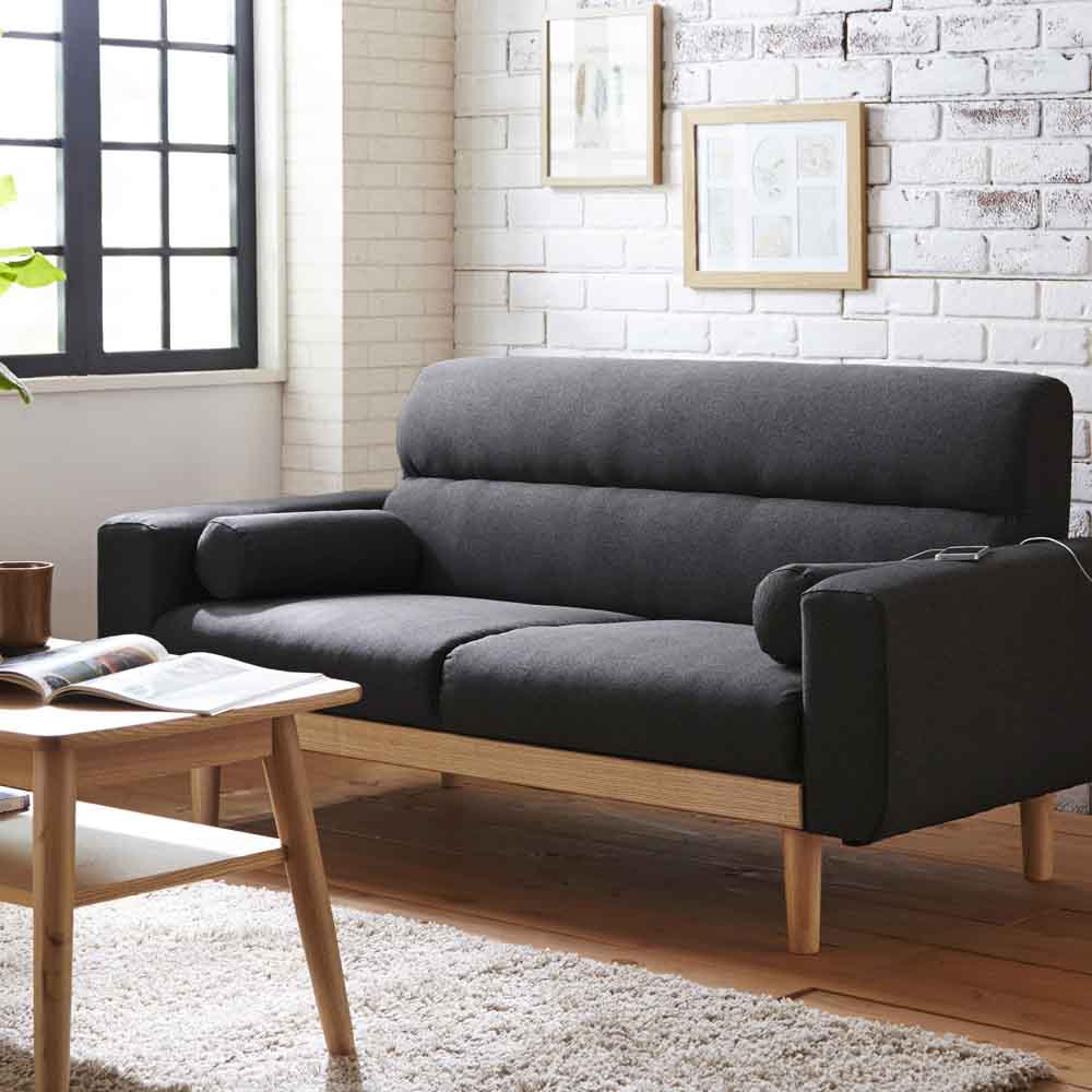 2.5-Seater Sofa with Dual Outlet SO-20-GY