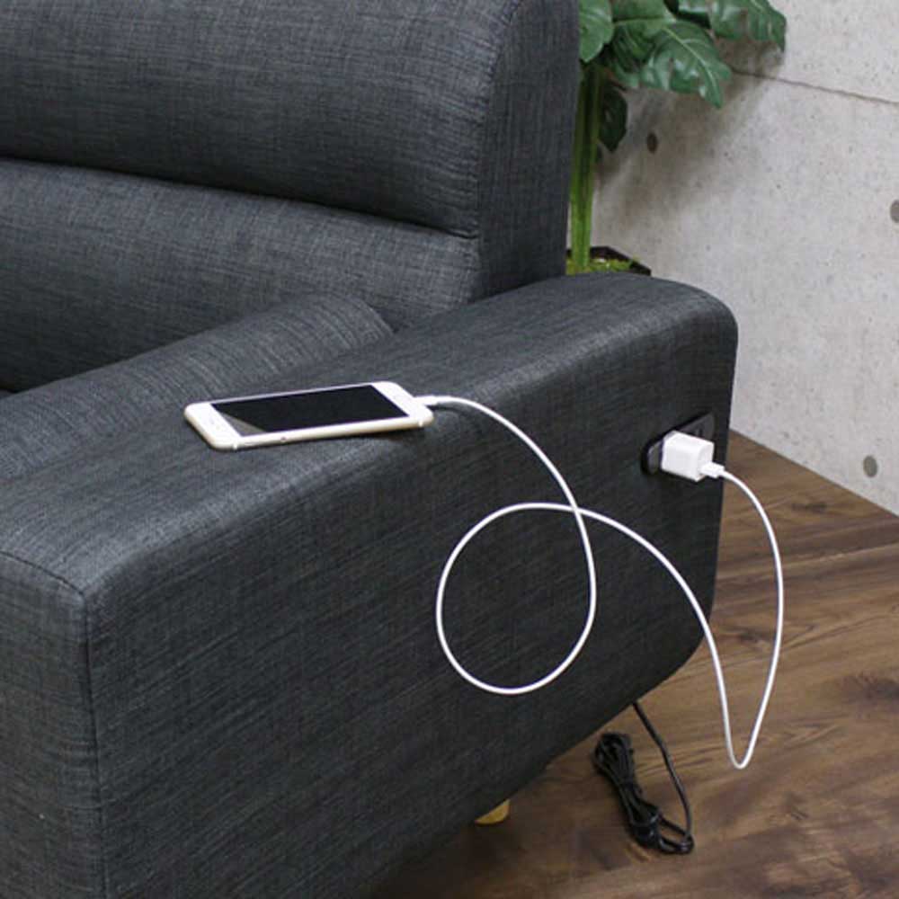 2.5-Seater Sofa with Dual Outlet SO-20-GY