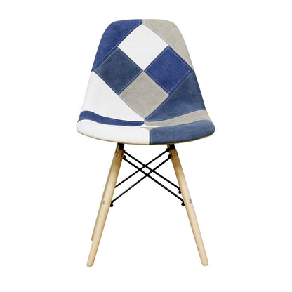 Patchwork Shell Chair - Blue CC-YD-BL